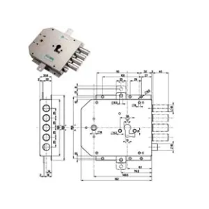 SERRATURA TRIPLICE APPLICARE CON SCROCCO CILINDRO EU BLINDATE 85555