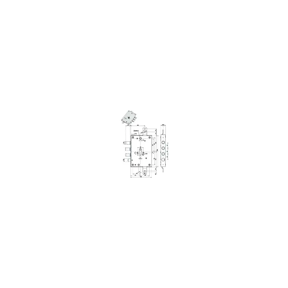SERRATURA TRIPLICE APPLICARE CON SCROCCO CILINDRO EU BLINDATE 85571/37