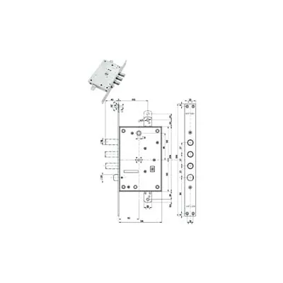 SERRATURA TRIPLICE INFILARE CON SCROCCO DOPPIA MAPPA BLINDATE 52771/37