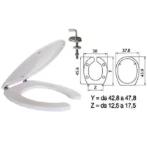 SEDILE WC IN TERMOINDURENTE PER DISABILI "HELP" BIANCO CERNIERE INOX