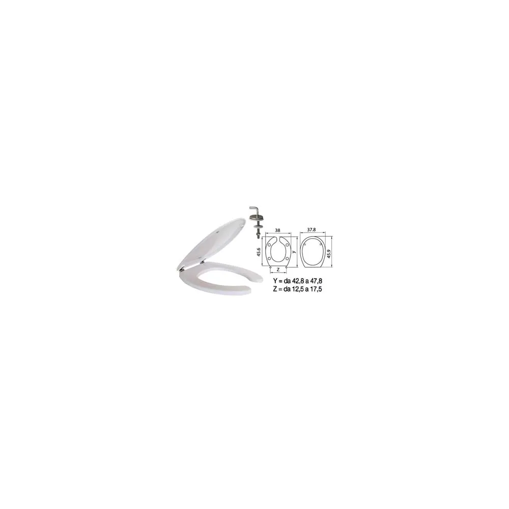 SEDILE WC IN TERMOINDURENTE PER DISABILI "HELP" BIANCO CERNIERE INOX