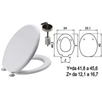 SEDILE WC IN TERMOINDURENTE "TANGO" BIANCO CERNIERE INOX H057