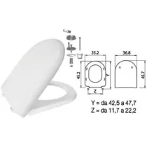 SEDILE WC IN TERMOINDURENTE "LUNA 2" BIANCO CERNIERE INOX H050