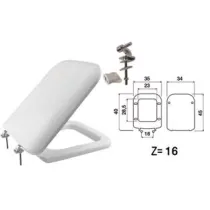 SEDILE WC IN TERMOINDURENTE "DOUBLE" BIANCO CERNIERE IN METALLO