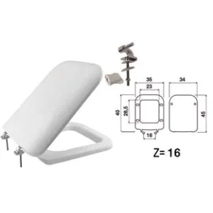 SEDILE WC IN TERMOINDURENTE "DOUBLE" BIANCO CERNIERE IN METALLO