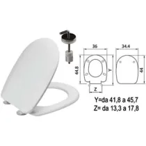 SEDILE WC IN TERMOINDURENTE "PASSEPARTOUT" BIANCO CERNIERE INOX H057
