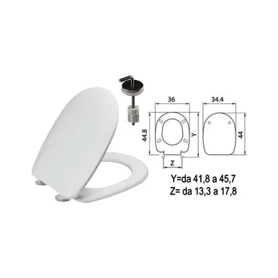 SEDILE WC IN TERMOINDURENTE "PASSEPARTOUT" BIANCO CERNIERE INOX H057