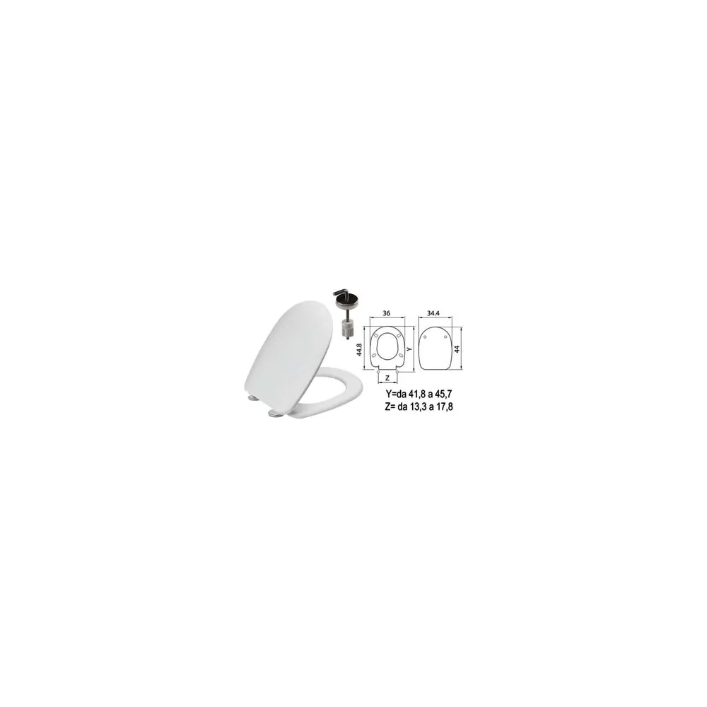 SEDILE WC IN TERMOINDURENTE "PASSEPARTOUT" BIANCO CERNIERE INOX H057