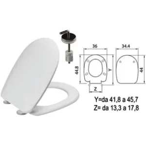 SEDILE WC IN TERMOINDURENTE "PASSEPARTOUT" BIANCO CERNIERE INOX H057