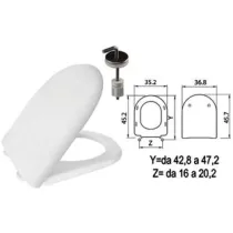 SEDILE WC IN TERMOINDURENTE "LUNA 2" BIANCO CERNIERE INOX H057