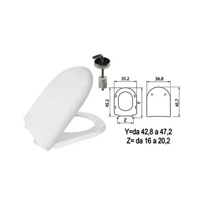 SEDILE WC IN TERMOINDURENTE "LUNA 2" BIANCO CERNIERE INOX H057