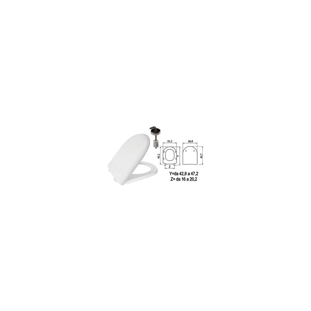SEDILE WC IN TERMOINDURENTE "LUNA 2" BIANCO CERNIERE INOX H057