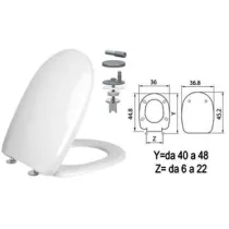 SEDILE WC IN TERMOINDURENTE "AQUA" CERNIERE INOX  H341