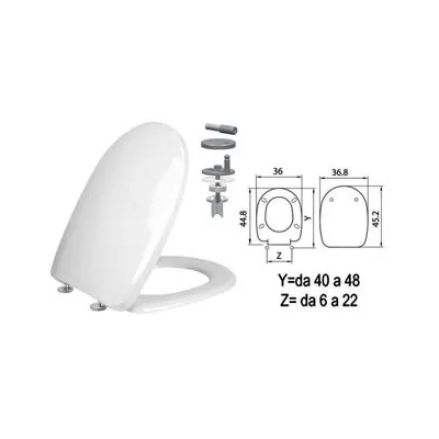 SEDILE WC IN TERMOINDURENTE "AQUA" CERNIERE INOX  H341