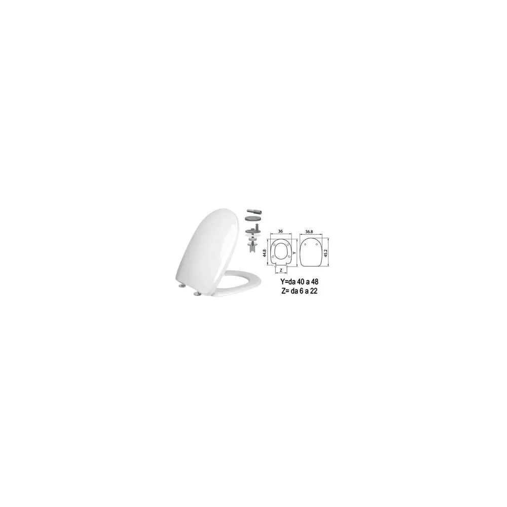 SEDILE WC IN TERMOINDURENTE "AQUA" CERNIERE INOX  H341