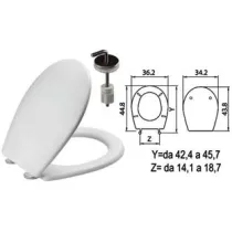SEDILE WC IN TERMOINDURENTE "SEBINO" BIANCO CERNIERE INOX H057