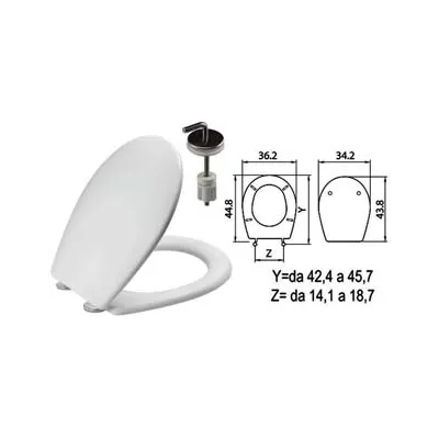 SEDILE WC IN TERMOINDURENTE "SEBINO" BIANCO CERNIERE INOX H057