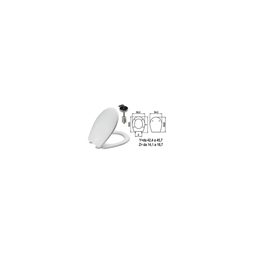 SEDILE WC IN TERMOINDURENTE "SEBINO" BIANCO CERNIERE INOX H057