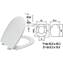 SEDILE WC IN TERMOINDURENTE "PASSEPARTOUT" BIANCO CERNIERE INOX H050