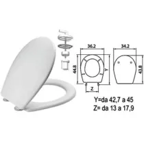 SEDILE WC IN TERMOINDURENTE "SEBINO" BIANCO CERNIERE NYLON H011