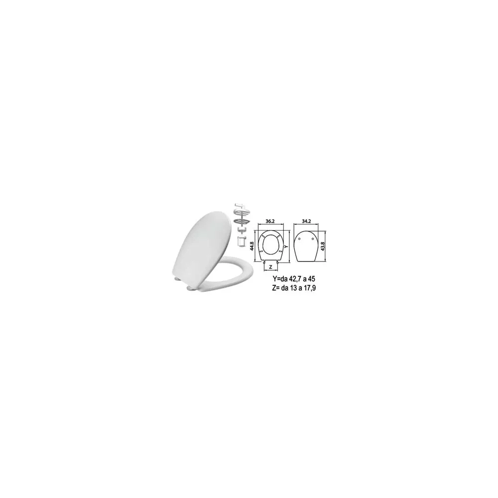 SEDILE WC IN TERMOINDURENTE "SEBINO" BIANCO CERNIERE NYLON H011