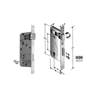 SERRATURA A BUSSOLA PATENT DA INFILARE BORDO QUADRO CROMATO