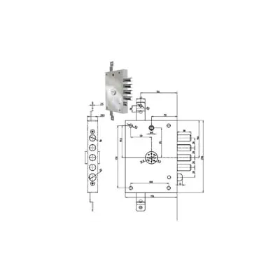 SERRATURA TRIPLICE APPLICARE SCROCCO DOPPIA MAPPA BLIND. REVERS. 7056