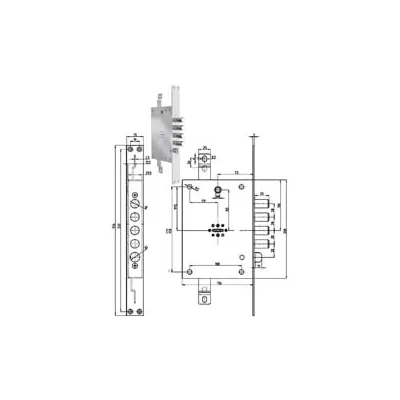 SERRATURA TRIPLICE INFILARE SCROCCO DOPPIA MAPPA BLINDATE REV. 7051