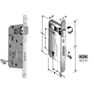 SERRATURA A BUSSOLA PATENT DA INFILARE BORDO TONDO CROMATO