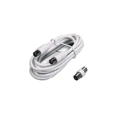 PROLUNGA TV CON CAVO COAX SPINA MASCHIO-FEMMINA + ADATTATORE MASCHIO