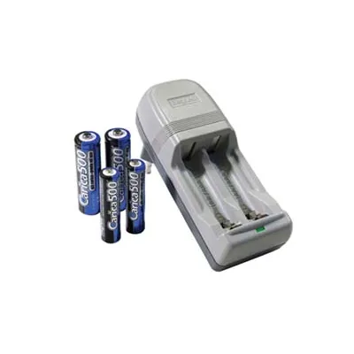 CARICATORE PER 2 BATTERIE CON PZ. 2 "AA" E PZ. 2 "AAA" CARICA500