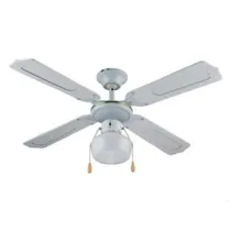 VENTILATORE TIPO LEGNO BIANCO DA SOFFITTO 1 LUCE