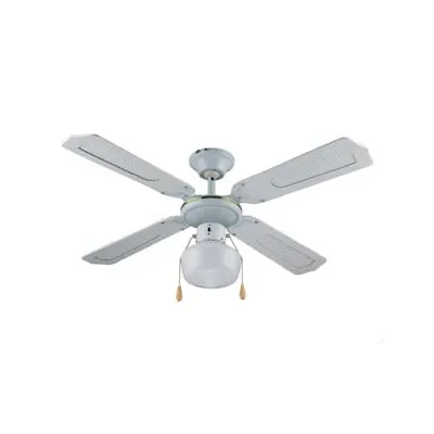 VENTILATORE TIPO LEGNO BIANCO DA SOFFITTO 1 LUCE
