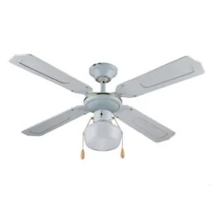VENTILATORE TIPO LEGNO BIANCO DA SOFFITTO 1 LUCE