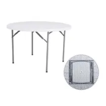 TAVOLO TONDO PIEGHEVOLE IN HDPE Ø CM.122X74H.