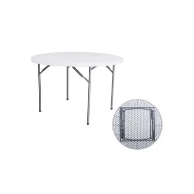 TAVOLO TONDO PIEGHEVOLE IN HDPE Ø CM.122X74H.