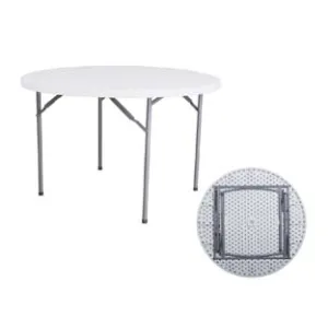 TAVOLO TONDO PIEGHEVOLE IN HDPE Ø CM.122X74H.
