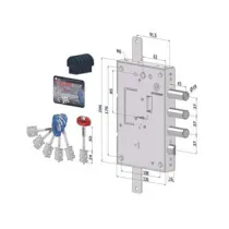 SERRATURA TRIPLICE APPLICARE P/PORTE BLINDATE D.MAPPA REV. INT.37 240