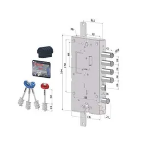 SERRATURA TRIPL.APPLICARE PORTE BLINDATE D.M.+CIL.EU REV. INT.28 243