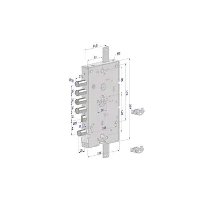 SERRATURA TRIPLICE APPLICARE PORTE BLINDATE CIL.EU REVERSIBILE 268