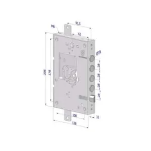 SERRATURA TRIPLICE APPLICARE PER PORTE BLINDATE SENZA NUCLEO INT.28 25