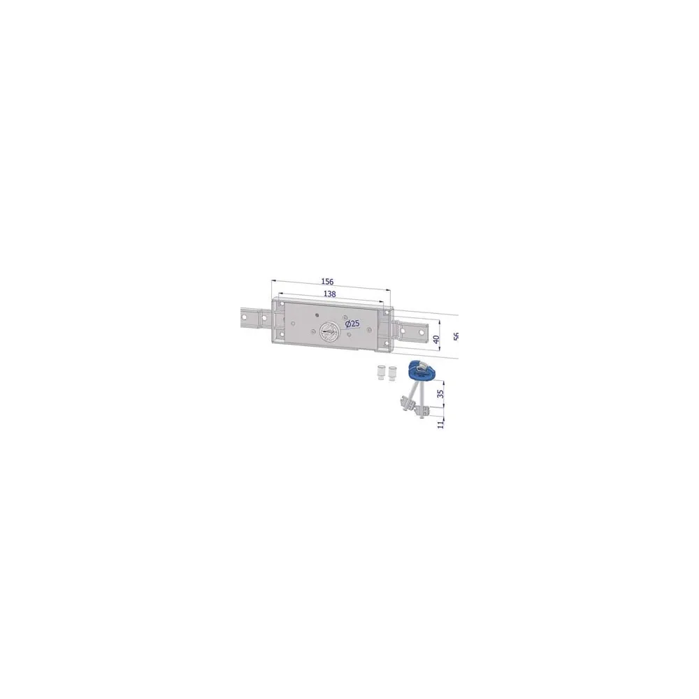 SERRATURA CENTRALE DOPPIA MAPPA PER SERRANDA C/CATENACCIO PIEGATO 2205