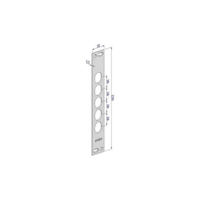 CONTROPIASTRA P/SERRATURE PORTE BLINDATE IN ACCIAIO INOX INT.28 CP2500