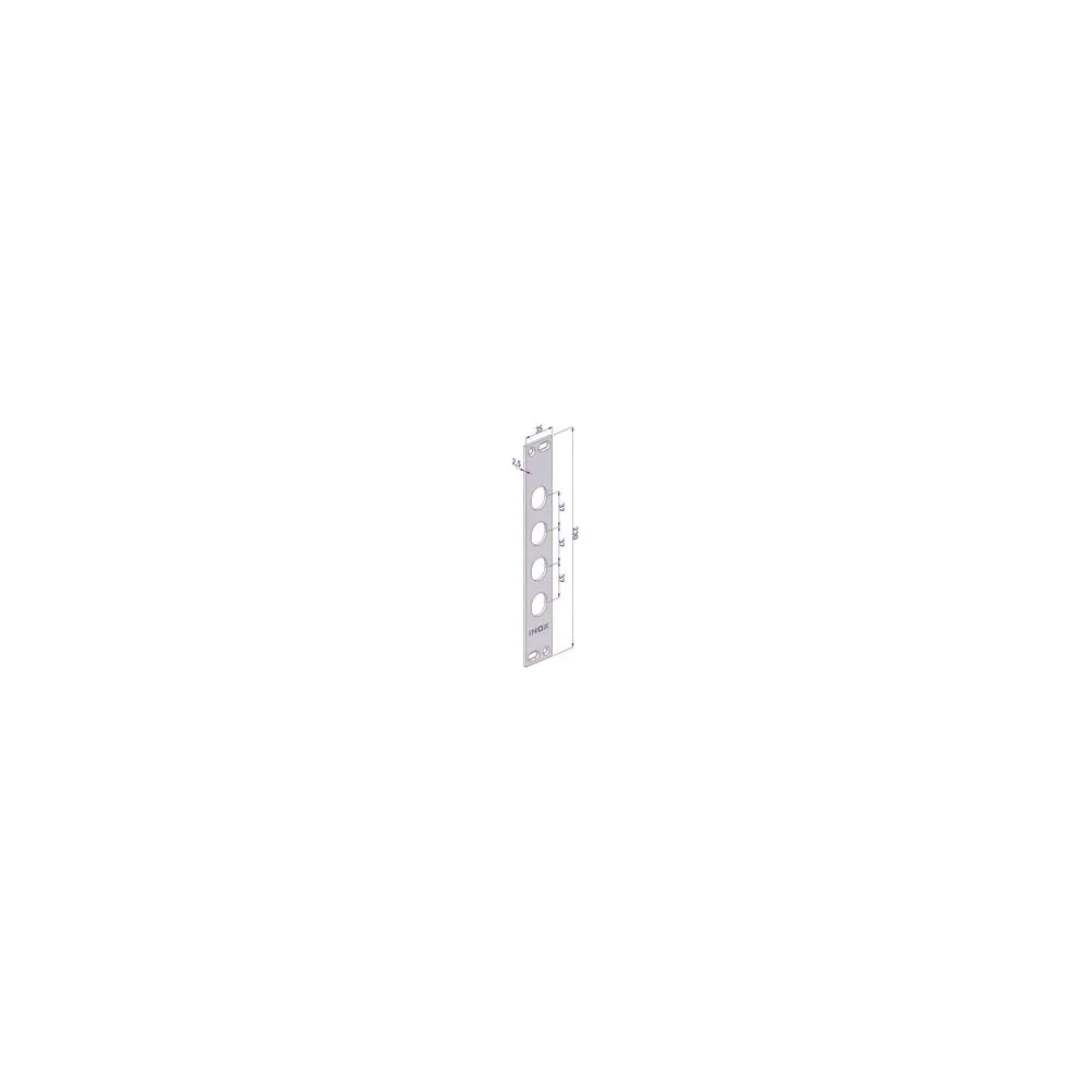 CONTROPIASTRA P/SERRATURE PORTE BLINDATE IN ACCIAIO INOX INT.37 CP2500