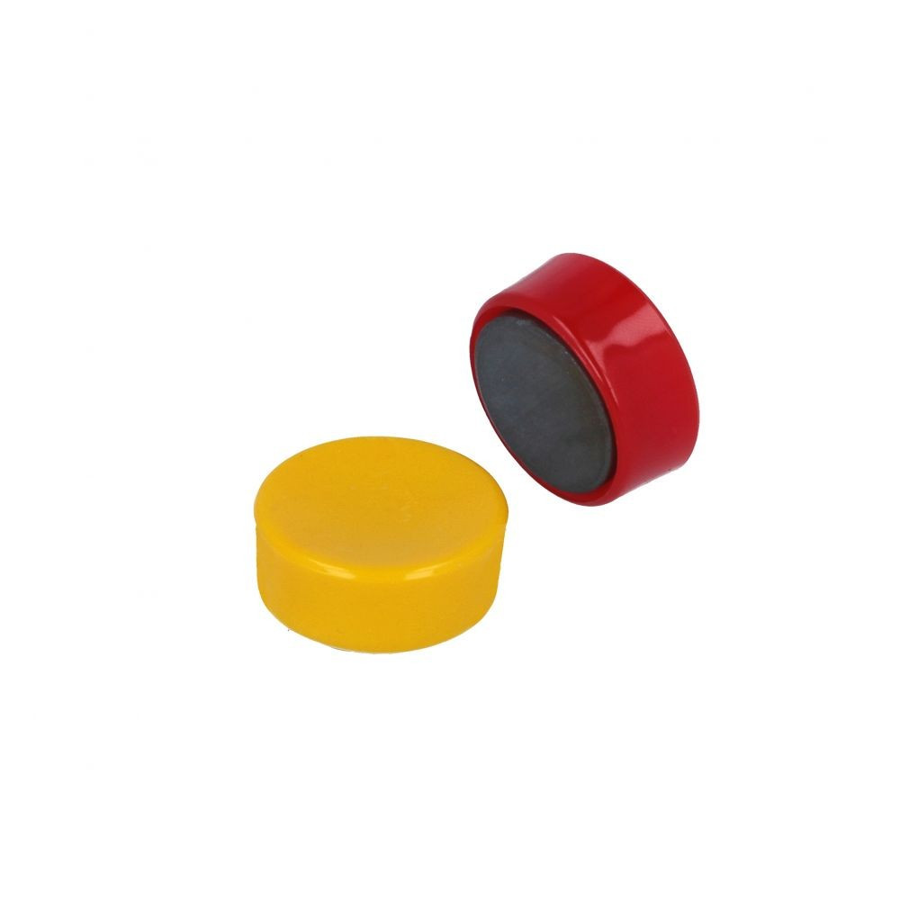 Round magnets Ø 25 mm. with assorted color plastic cover 3 pcs.