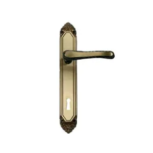 MANIGLIA LAVINIA CON PLACCA IN OTTONE
