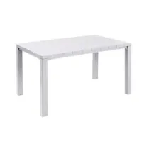 TAVOLO DA GIARDINO "JULIE" WOODLOOK BIANCO CM.147x90x75H