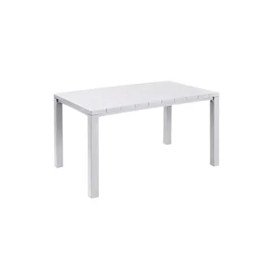 TAVOLO DA GIARDINO "JULIE" WOODLOOK BIANCO CM.147x90x75H