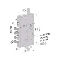 SERRATURA TRIPL. APPLIC.P/PORTE BLIND. CIL.EU REV. INT.28 TOPGEAR 1651