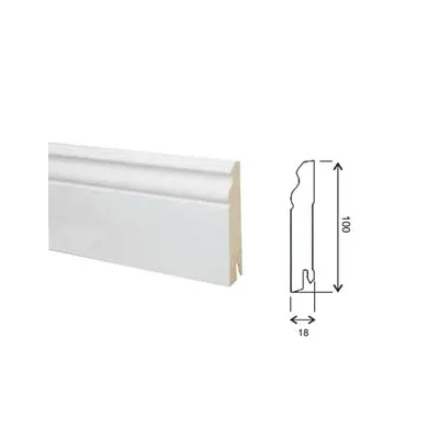 BATTISCOPA BAROCCO IN MDF BIANCO